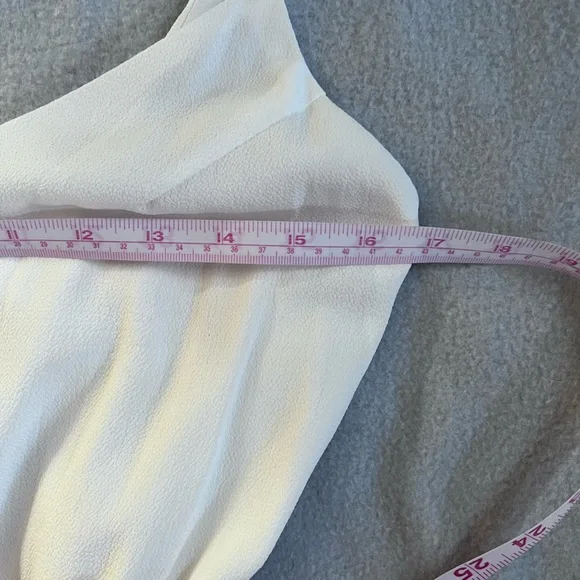 “Who I Am” White + Tan Paperbag Tie Waist Jumpsuit Sz 12 - Picture 4 of 7